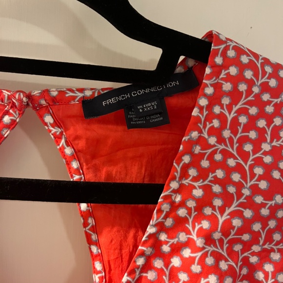 French Connection Red Puff Sleeve Dress - Picture 5 of 5